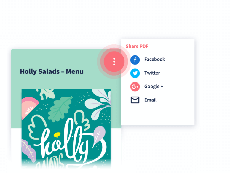 Upload your menu in PDF file and share via QR Code or short URL